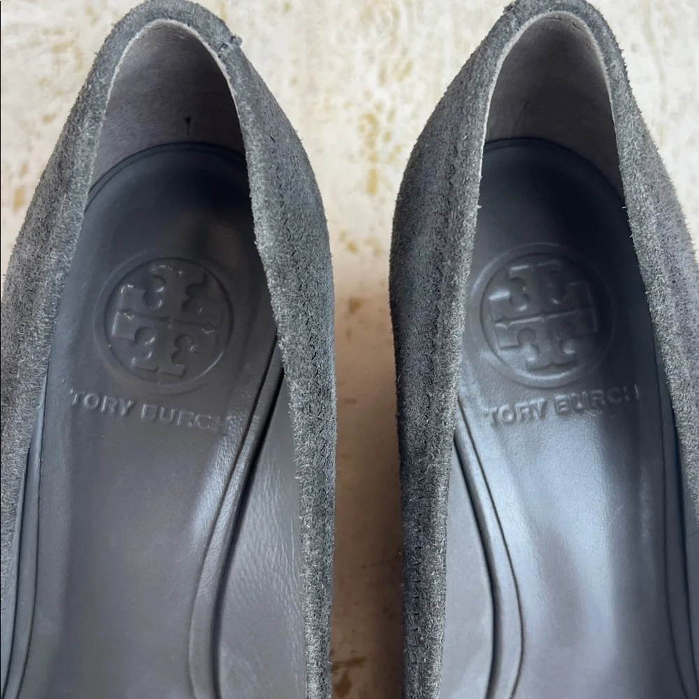 Tory Burch SALLY-SPLIT SUEDE women’s size 8 made in Brazil wedge classic office